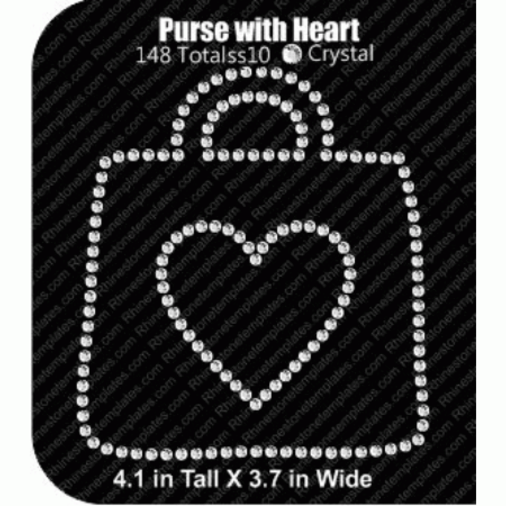 Purse With Heart Rhinestone Download EPS SVG